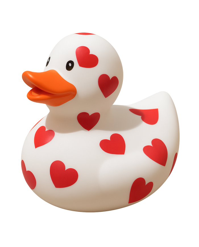 White Duck with Red Hearts Duck White Duck with Red Hearts Duck
